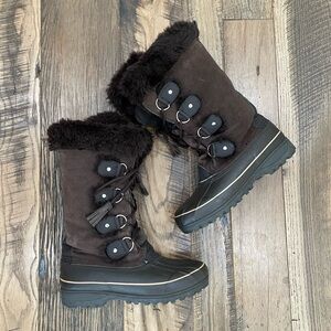 Khombu Faux Fur winter snow boots Wm 6